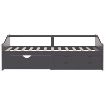 Tagesbett 3-Sitzer mit Schubladen Grau Kiefernholz 90x200 cm