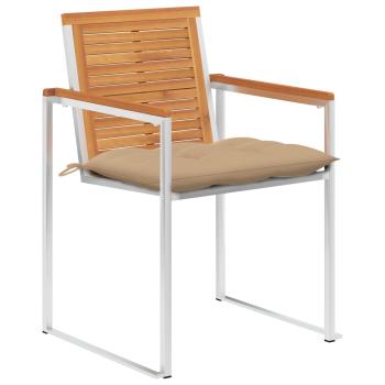 Gartenstühle 4 Stk. mit Kissen Massivholz Akazie