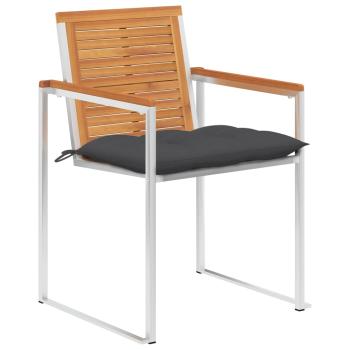 Gartenstühle 6 Stk. mit Kissen Massivholz Akazie