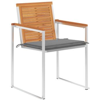 Gartenstühle 8 Stk. mit Kissen Massivholz Akazie