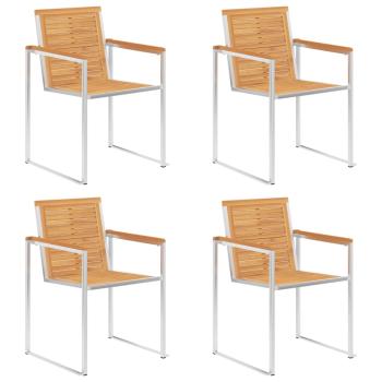 Gartenstühle 4 Stk. mit Kissen Massivholz Teak