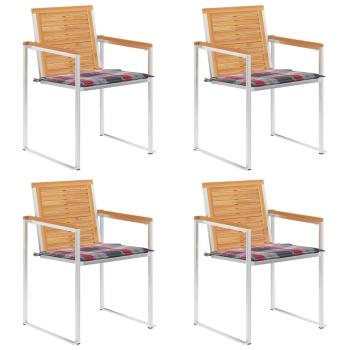 ARDEBO.de - Gartenstühle 4 Stk. mit Kissen Massivholz Teak