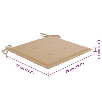 Gartenstühle 6 Stk. mit Kissen Massivholz Teak