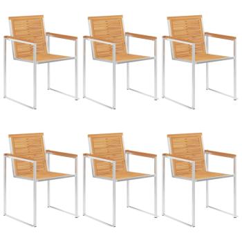 Gartenstühle 6 Stk. mit Kissen Massivholz Teak