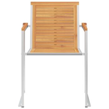 8 Stk. Gartenstühle mit Kissen Massivholz Teak
