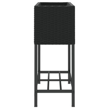Hochbeete mit Ablage 2 Stk. Schwarz 70x28x70 cm Poly Rattan