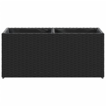 Hochbeet mit 2 Fächern Schwarz 72x30x32 cm Poly Rattan