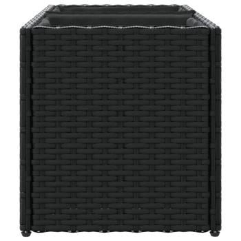 Hochbeet mit 2 Fächern Schwarz 72x30x32 cm Poly Rattan