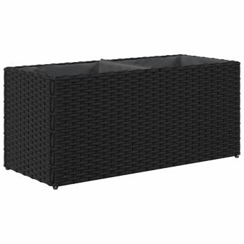 Hochbeet mit 2 Fächern Schwarz 72x30x32 cm Poly Rattan