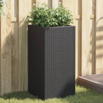 ARDEBO.de - Pflanzkübel 2 Stk. Schwarz 40x40x80 cm Poly Rattan