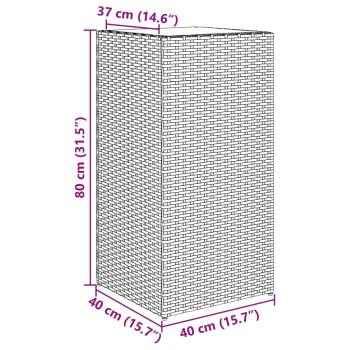 Pflanzkübel 2 Stk. Schwarz 40x40x80 cm Poly Rattan