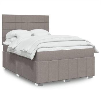 ARDEBO.de - Boxspringbett mit Matratze Taupe 160x200 cm Stoff