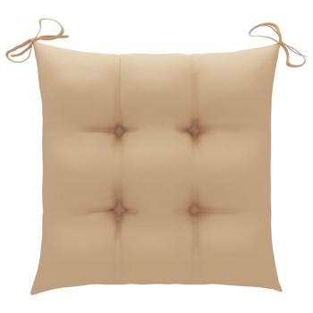 Stuhlkissen 4 Stk. Beige 40x40x7 cm Oxford-Gewebe