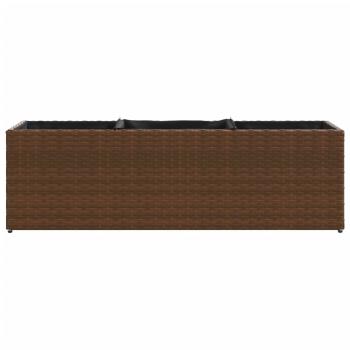 Hochbeet mit 3 Fächern Braun 105x30x32 cm Poly Rattan
