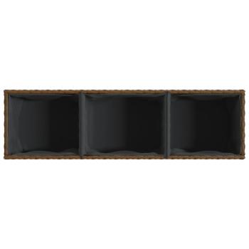 Hochbeet mit 3 Fächern Braun 105x30x32 cm Poly Rattan