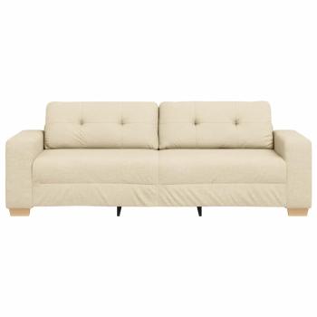 Sofa Creme Polyester Mittel Abnehmbare Bezüge