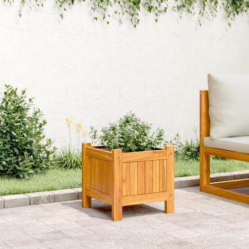Pflanzkübel mit Einlage 31x31x30 cm Massivholz Akazie
