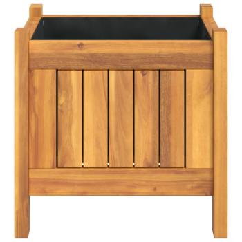 Pflanzkübel mit Einlage 31x31x30 cm Massivholz Akazie
