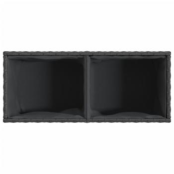 Pflanzkübel mit 2 Töpfen 2 Stk. Schwarz 72x30x32 cm Poly Rattan