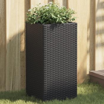 ARDEBO.de - Pflanzkübel 2 Stk. Schwarz 30x30x60 cm Poly Rattan
