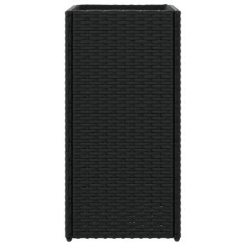 Pflanzkübel 2 Stk. Schwarz 30x30x60 cm Poly Rattan