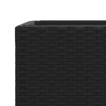 Pflanzkübel 2 Stk. Schwarz 30x30x60 cm Poly Rattan