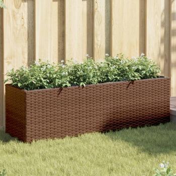 ARDEBO.de - Pflanzkübel mit 3 Töpfen 2 Stk. Braun 105x30x32 cm Poly Rattan