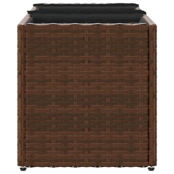 Pflanzkübel mit 3 Töpfen 2 Stk. Braun 105x30x32 cm Poly Rattan