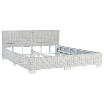 Bettgestell Grau Natur Rattan 160 x 200 cm
