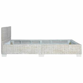 Bettgestell Grau Natur Rattan 160 x 200 cm