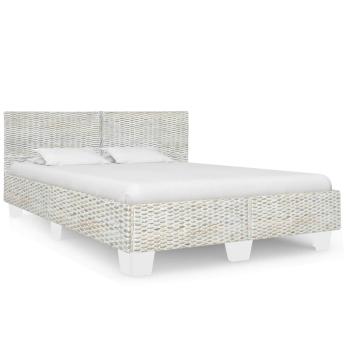 Bettgestell Grau Natur Rattan 160 x 200 cm