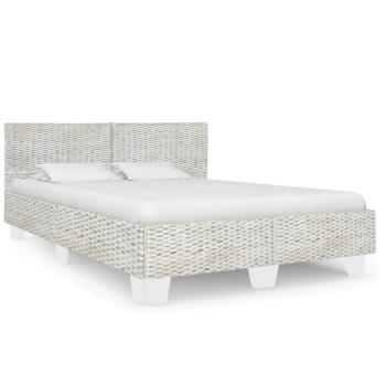 Bettgestell Grau Natur Rattan 160 x 200 cm