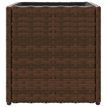 Pflanzkübel 2 Stk. Braun 36x30x32 cm Poly Rattan