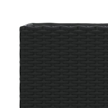 Pflanzkübel mit 3 Töpfen 2 Stk. Schwarz 105x30x32cm Poly Rattan