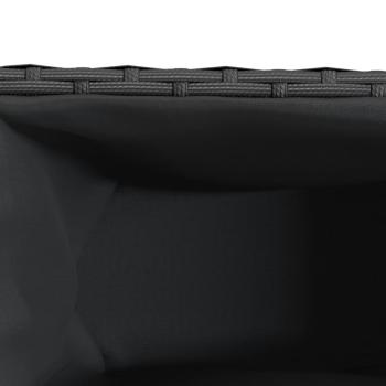 Pflanzkübel mit 3 Töpfen 2 Stk. Schwarz 105x30x32cm Poly Rattan