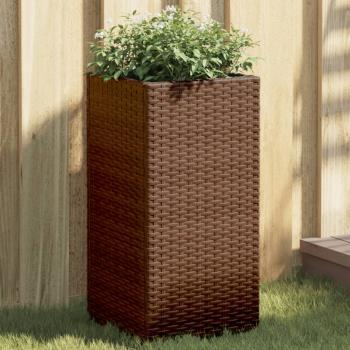 ARDEBO.de - Pflanzkübel 2 Stk. Braun 30x30x60 cm Poly Rattan