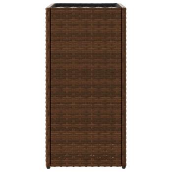 Pflanzkübel 2 Stk. Braun 30x30x60 cm Poly Rattan