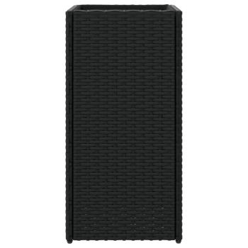 Pflanzkübel Schwarz 30x30x60 cm Poly Rattan