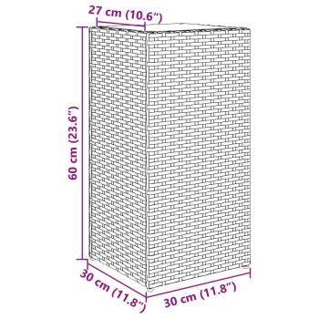 Pflanzkübel Schwarz 30x30x60 cm Poly Rattan