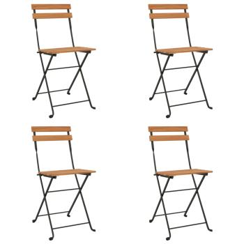 Bistrostühle 4 Stk. Klappbar Massivholz Teak und Stahl