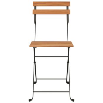 Bistrostühle 4 Stk. Klappbar Massivholz Teak und Stahl