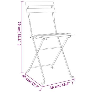 Bistrostühle 4 Stk. Klappbar Massivholz Teak und Stahl