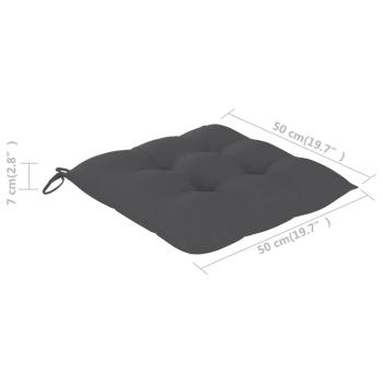 Gartenstühle mit Kissen 4 Stk. Grau Massivholz Akazie