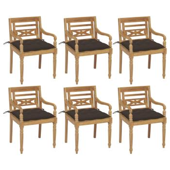 ARDEBO.de - Batavia-Stühle mit Kissen 6 Stk. Massivholz Teak