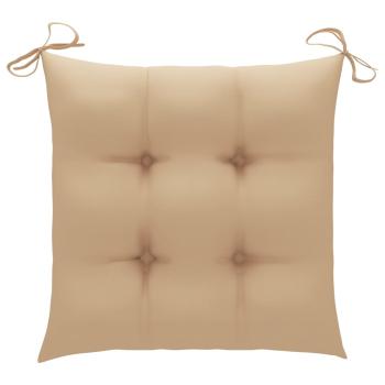 Stuhlkissen 4 Stk. Beige 50x50x7 cm Oxford-Gewebe