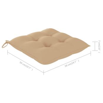 Stuhlkissen 4 Stk. Beige 50x50x7 cm Oxford-Gewebe