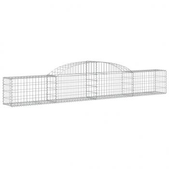 Gabionen mit Hochbogen 2 Stk. 300x30x40/60 cm Verzinktes Eisen