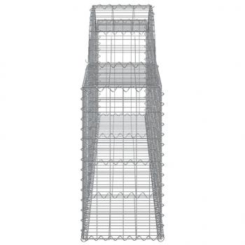Gabionen mit Hochbogen 2 Stk. 300x30x60/80 cm Verzinktes Eisen
