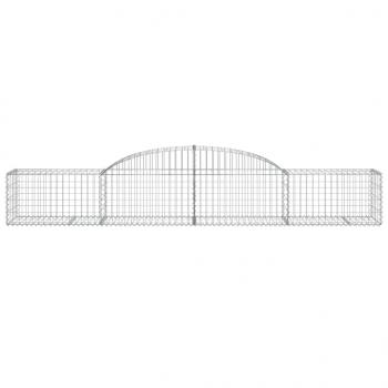 Gabionen mit Hochbogen 11 Stk. 300x50x40/60 cm Verzinktes Eisen