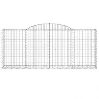 Gabionen mit Hochbogen 5 Stk. 300x50x120/140cm Verzinktes Eisen